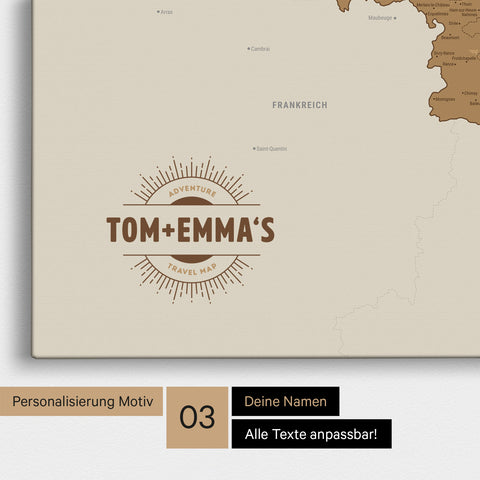 Carte du Benelux à épingles TRAVEL® – Bronze