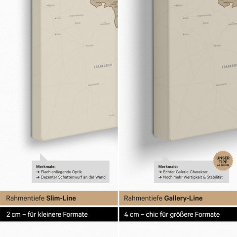 Carte du Benelux à épingles TRAVEL® – Sable désert