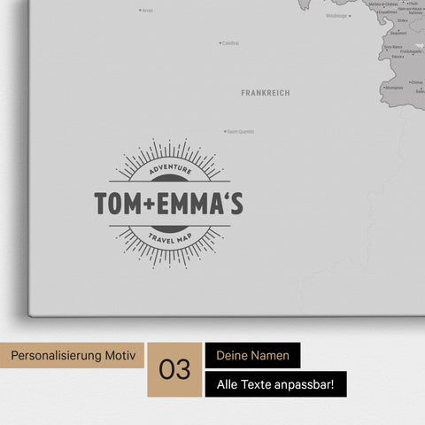 Carte du Benelux à épingles TRAVEL® – Gris froid