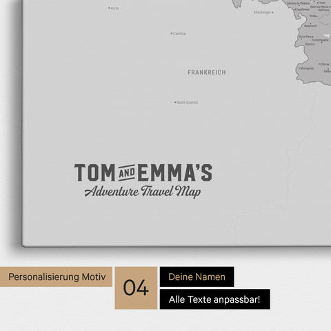 Carte du Benelux à épingles TRAVEL® – Gris froid