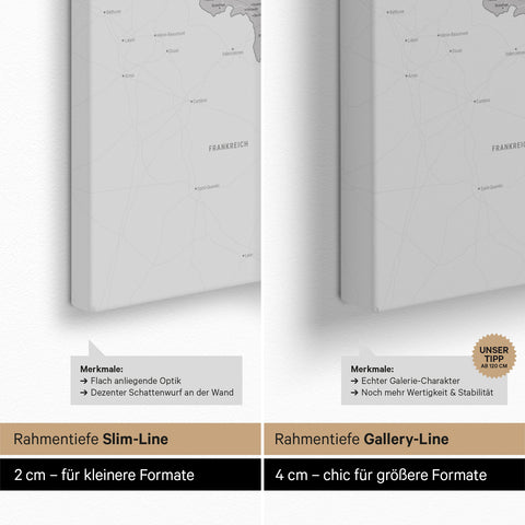 Carte du Benelux à épingles TRAVEL® – Gris froid