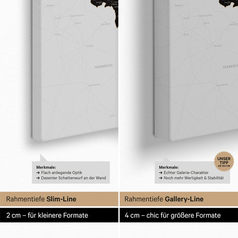 Carte du Benelux à épingles TRAVEL® – Noir clair