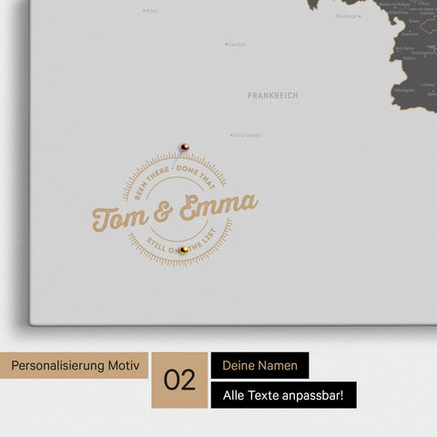 Carte du Benelux à épingles TRAVEL® – Gris clair