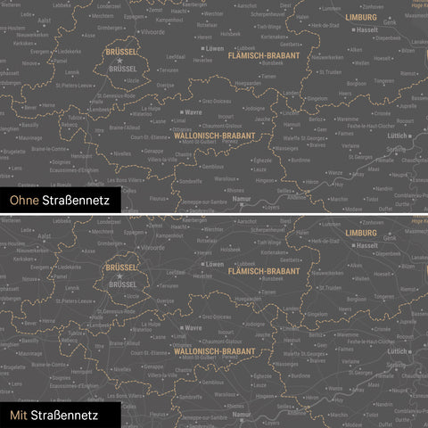 Carte du Benelux à épingles TRAVEL® – Gris clair