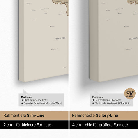 Carte du Benelux à épingles TRAVEL® – Beige multicolore
