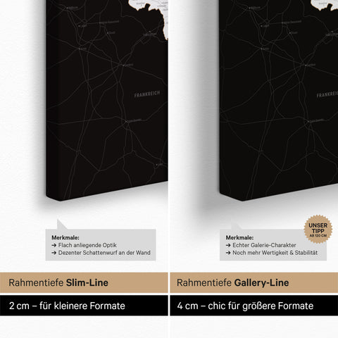 Carte du Benelux à épingles TRAVEL® – Noir foncé (noir et blanc)