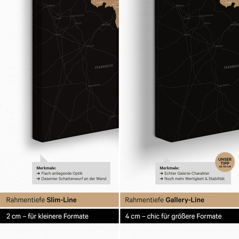 Carte du Benelux à épingles TRAVEL® – Noir Sonar