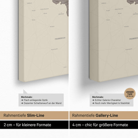 Carte du Benelux à épingles TRAVEL® – Gris chaud