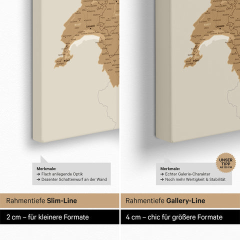 Carte DACH à épingles TRAVEL® – Bronze