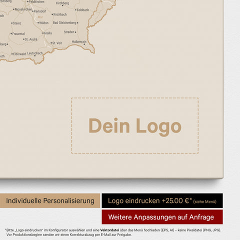 Carte DACH à épingles TRAVEL® – Or
