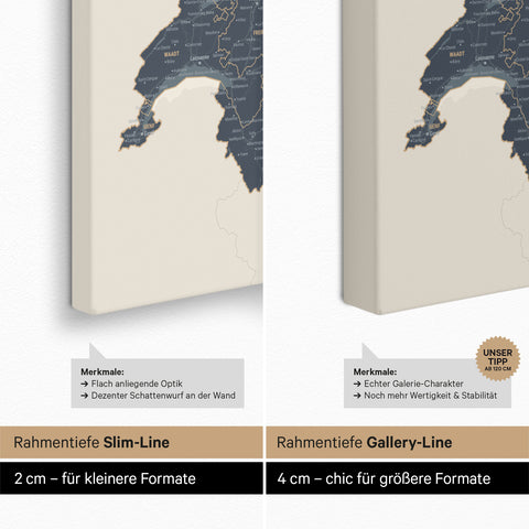 Carte DACH à épingles TRAVEL® – Navy Light