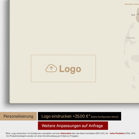 Carte du Danemark à épingles TRAVEL® – Or