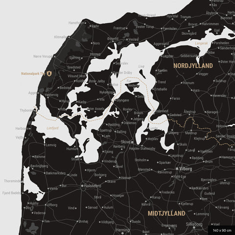Carte du Danemark à épingles TRAVEL® – Noir clair
