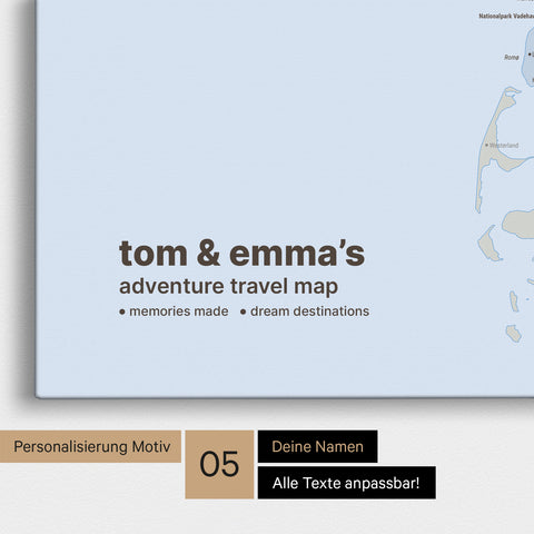 Carte politique du Danemark à épingles TRAVEL® – Atlas multicolore