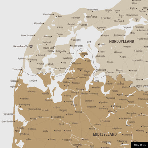 Carte du Danemark à épingles TRAVEL® – Multicolore beige