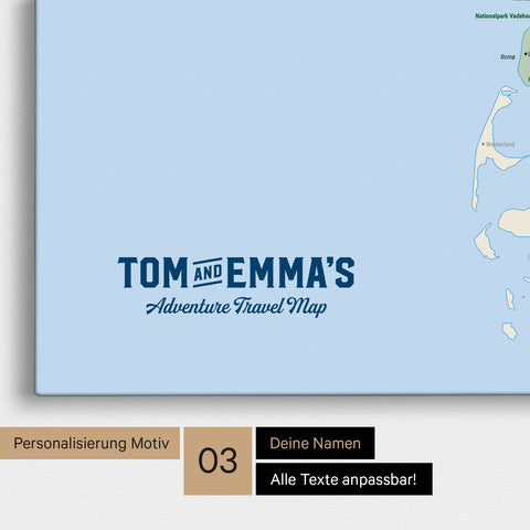 Carte du Danemark à épingles TRAVEL® – Multicolore classique
