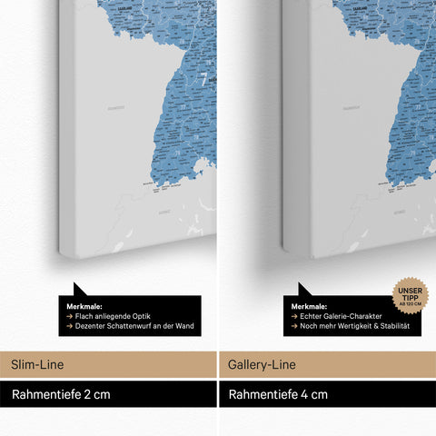 Carte de l’Allemagne PLZ® (zones de codes postaux) à épingles – Bleu Océan