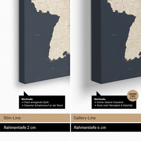 Carte de l’Allemagne PLZ® (zones de codes postaux) à épingles – Bleu Marine Hale
