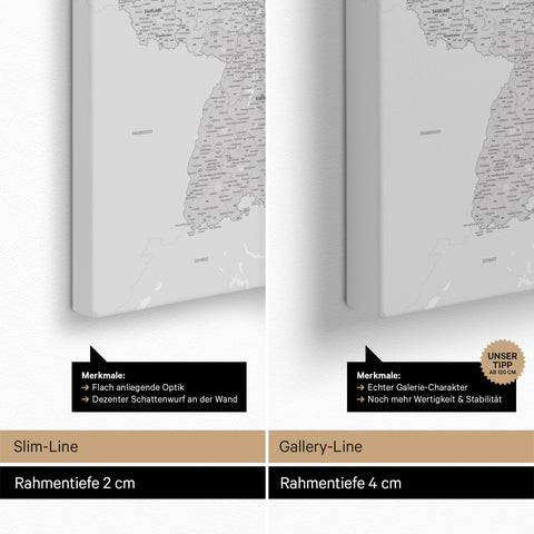 Carte de l’Allemagne PLZ® (zones de codes postaux) à épingles – Gris Froid