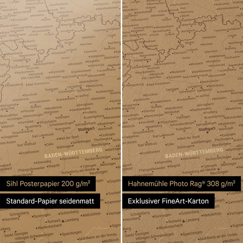 Carte de l’Allemagne TRAVEL® Poster premium – Bronze