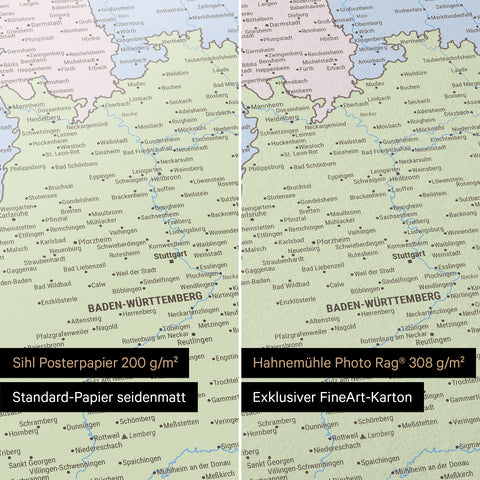 Carte de l’Allemagne TRAVEL® Poster premium – Multicolor Atlas
