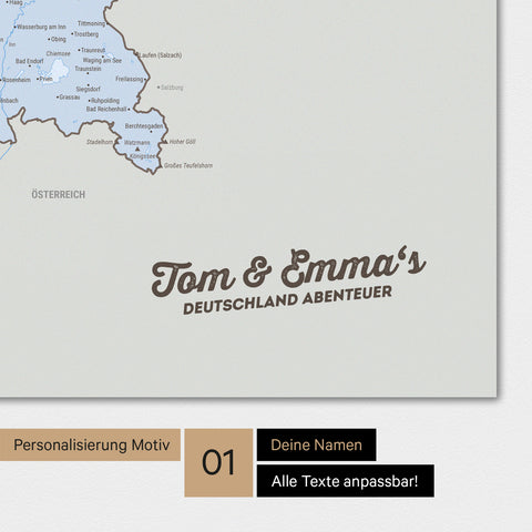 Carte de l’Allemagne TRAVEL® Poster premium – Multicolor Atlas