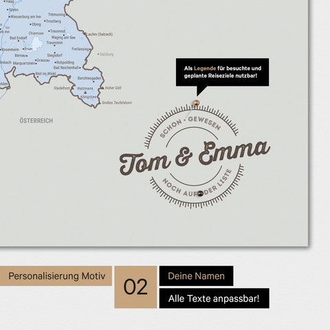 Carte de l’Allemagne TRAVEL® Poster premium – Multicolor Atlas
