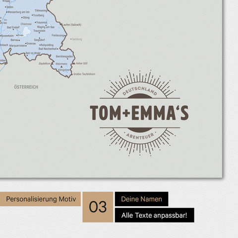 Carte de l’Allemagne TRAVEL® Poster premium – Multicolor Atlas
