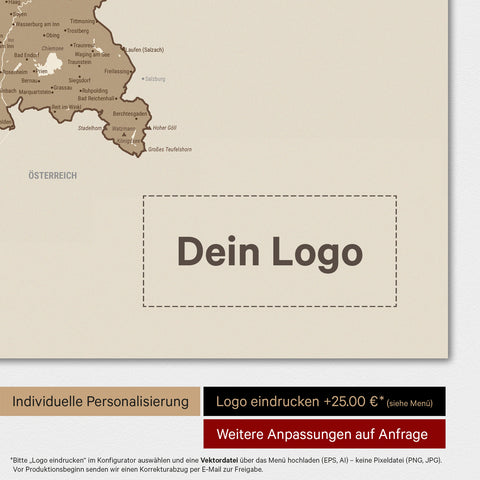 Carte de l’Allemagne TRAVEL® Poster premium – Multicolor Marron