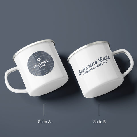 Tasse émaillée « Endroit préféré »