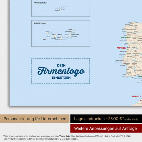 Carte magnétique de l'Europe TRAVEL® Tableau magnétique – Multicolor Classique