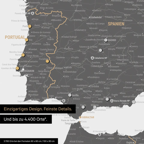 Ausschnitt einer Europakarte als Magnetposter in Light Gray zeigt einen Ausschnitt von England, Frankreich und Belgien