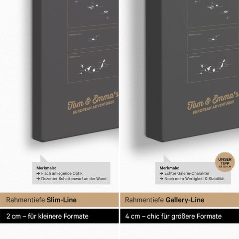 Europa-carte à épingles TRAVEL® – Gris foncé (Gris foncé)