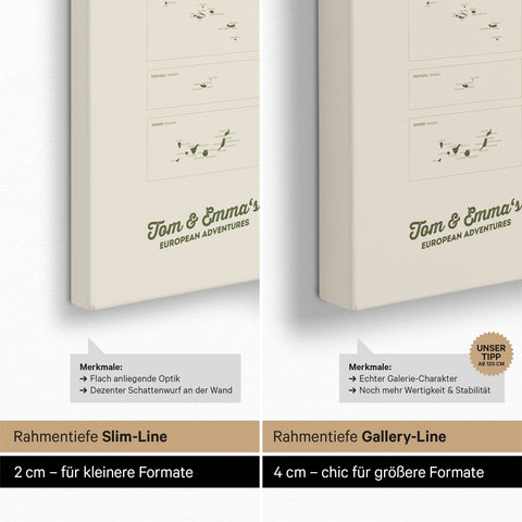Europa-carte à épingles TRAVEL® – Olive Green