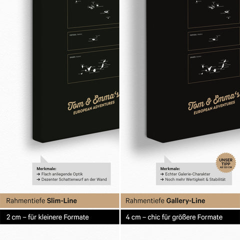 Europa-carte à épingles TRAVEL® – Dark Black (Noir-blanc)