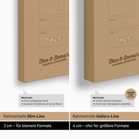 Europa-carte à épingles TRAVEL® – Or trésor