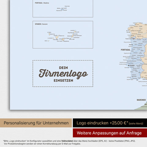 Carte de l'Europe TRAVEL® Poster magnétique – Atlas multicolore