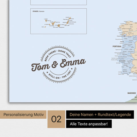 Carte d'Europe TRAVEL® Poster premium – Multicolor Atlas (Carte politique)