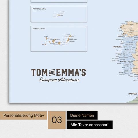 Carte d'Europe TRAVEL® Poster premium – Multicolor Atlas (Carte politique)