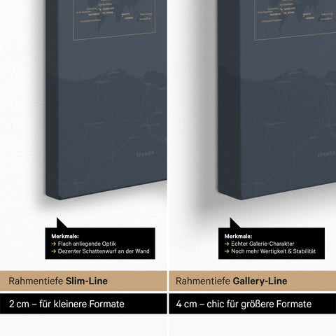 Carte de la France à épingles TRAVEL® – Bleu marine Hale
