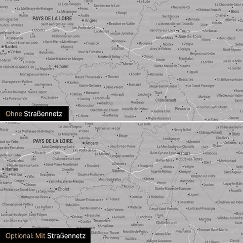 Carte de la France à épingles TRAVEL® – Gris froid