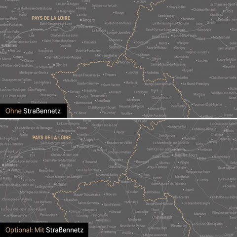 Carte de la France à épingles TRAVEL® – Gris clair