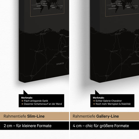 Carte de la France à épingles TRAVEL® – Noir foncé (noir et blanc)