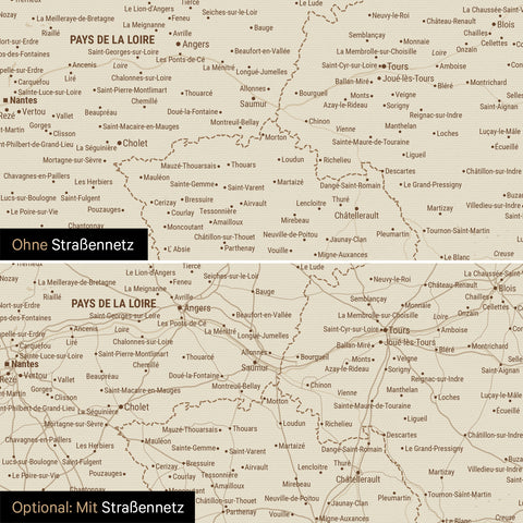 Carte de la France à épingles TRAVEL® – Or trésor