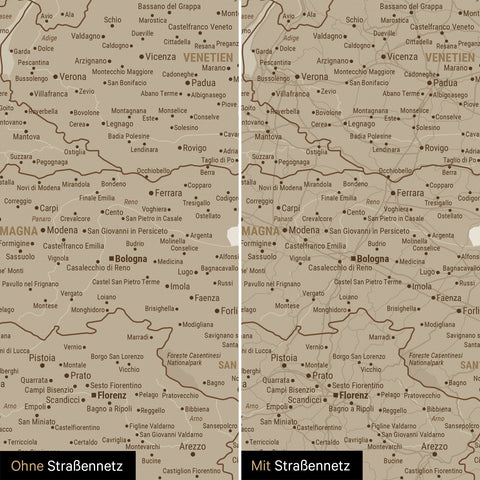 Carte de l’Italie à épingles TRAVEL® – Desert Sand