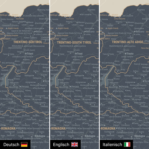 Carte de l’Italie à épingles TRAVEL® – Navy Light