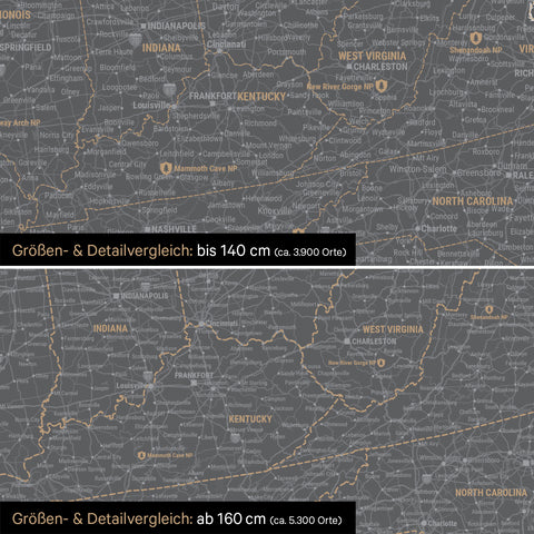 Carte du Canada et des États-Unis à épingles TRAVEL® – Gris clair