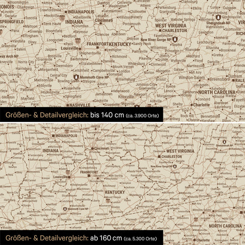Carte du Canada et des États-Unis à épingles TRAVEL® – Treasure Gold