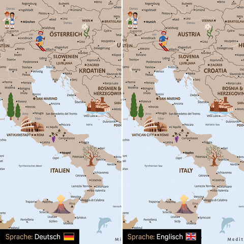 Carte de l’Europe pour enfants Tableau magnétique – MINIVENTURES® Brown