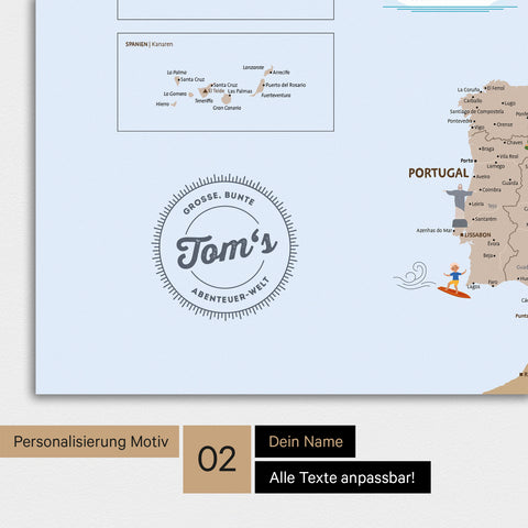 Carte de l’Europe pour enfants Tableau magnétique – MINIVENTURES® Brown